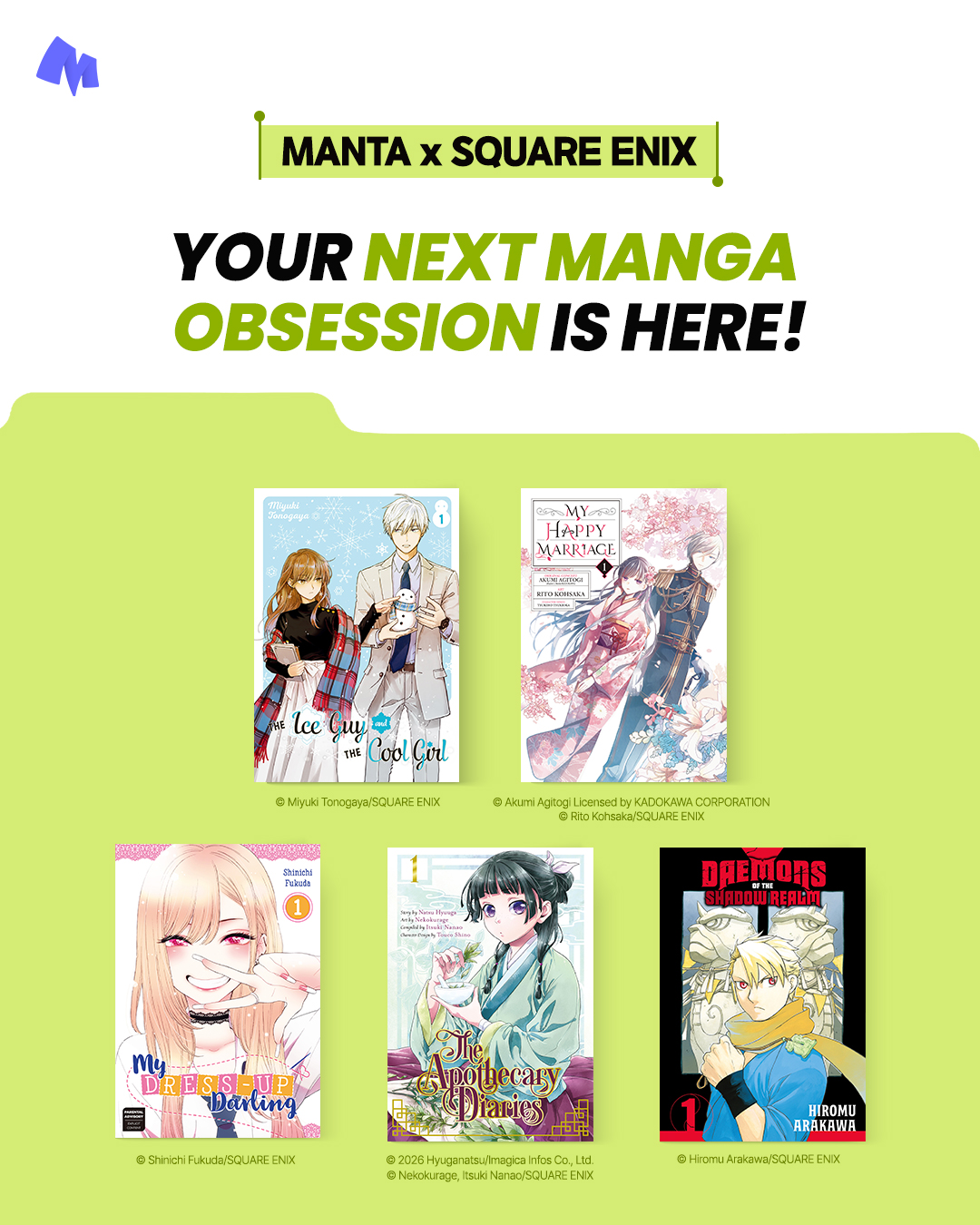 MANTA × SQUARE ENIX carousel, slide 1 of 6